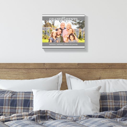Grijs Onze Grootouders Foto met Kleinkinderen Canvas Afdruk (Insitu (Slaapkamer))