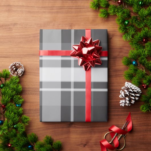 Grijs op grijs plaid cadeaupapier (Feestdagen Geschenken)