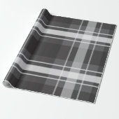 Grijs op grijs plaid cadeaupapier (Uitgerold)