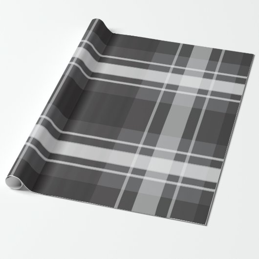 Grijs op grijs plaid cadeaupapier (Uitgerold)