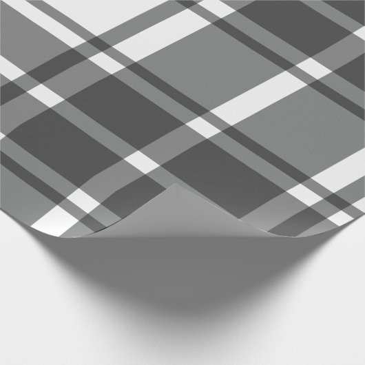 Grijs op grijs plaid cadeaupapier (Hoek)
