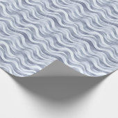 Grijs op Grijze Waterverf Wavy Lines Cadeaupapier (Hoek)