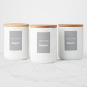 Grijs op maat gemaakte monogram minimalistisch voedselcontainer etiket (Flessen)