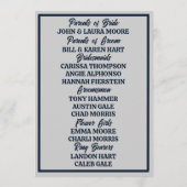 Grijs op Slate Blue Edwardian Wedding Programmakaart (Achterkant)