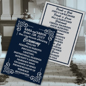 Grijs op Slate Blue Edwardian Wedding Programmakaart