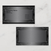 Grijs op Visitekaartje met zwarte mazen en zwenken (Voorkant / Achterkant)