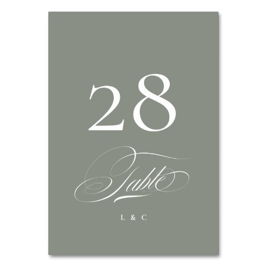 Grijs op wit Elegant Kalligrafie Trouwen Kaart (Achterkant)