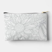 Grijs op witte chrysanten met naam etui (Achterkant)
