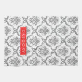 Grijs op witte vlakke dampen theedoek (Horizontaal)