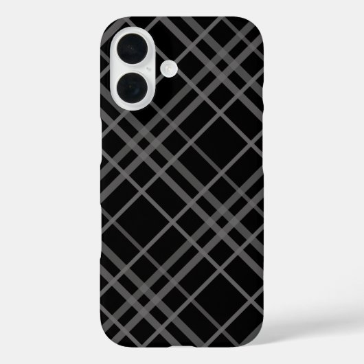 Grijs op zwart Tartan Plaid Pattern Design Case-Mate iPhone Case (Achterkant)