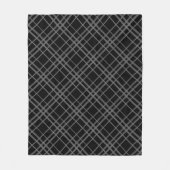 Grijs op zwart Tartan Plaid Pattern Design Fleece Deken (Voorkant)