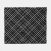 Grijs op zwart Tartan Plaid Pattern Design Fleece Deken (Voorkant (Horizontaal))