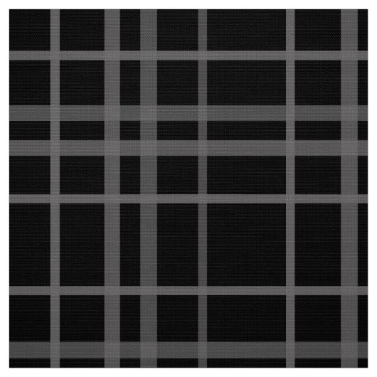 Grijs op zwart Tartan Plaid Pattern Design Stof (Swatch)