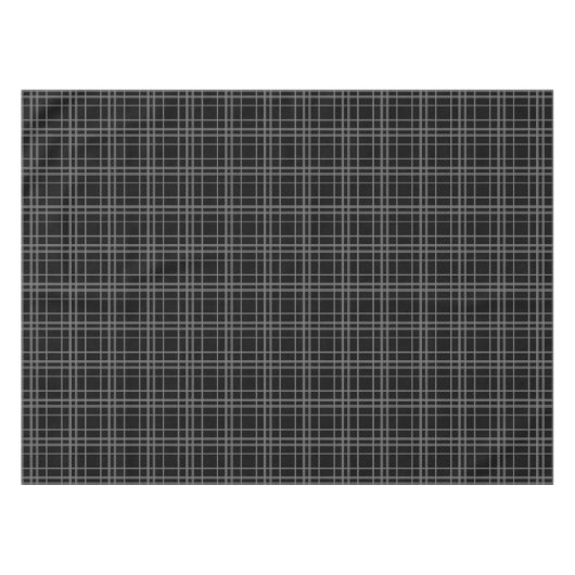 Grijs op zwart Tartan Plaid Pattern Design Tafelkleed (Voorkant (Horizontaal))