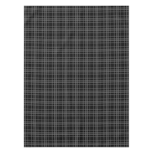 Grijs op zwart Tartan Plaid Pattern Design Tafelkleed (Voorkant)