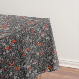 Grijs & oranje bloemmotief subtiele cute boho stij tafelkleed