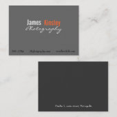 Grijs, Oranje en wit fotograaf visitekaartje (Voorkant / Achterkant)