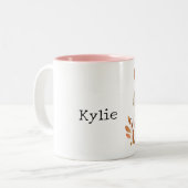 grijs Oranje konijn Tweekleurige Koffiemok (Voorkant links)