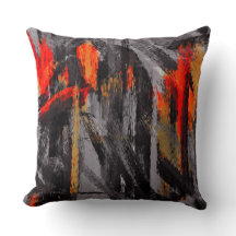 Grijs Oranje Rood Abstract