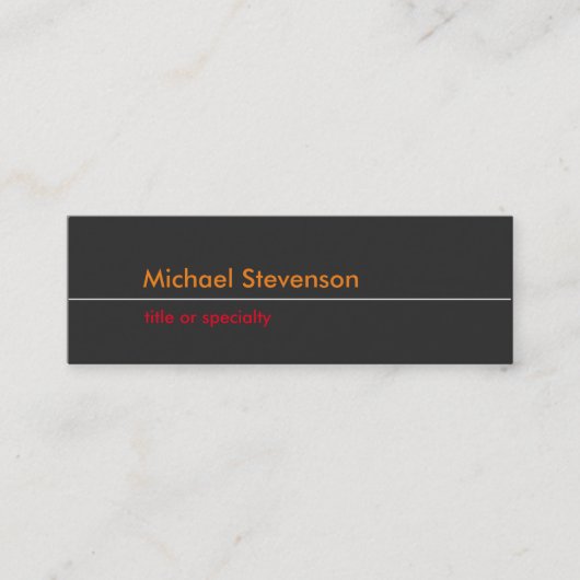 Grijs Oranje Rood Slim Trend Standaard Visitekaart Mini Visitekaartje (Voorkant)