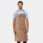 Grijs oranje ruw keramisch tegel met gebreken, dig schort (Gedragen)