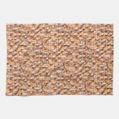 Grijs oranje ruw keramisch tegel met gebreken, dig theedoek (Horizontaal)