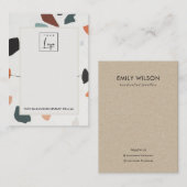 Grijs Oranje Terrazzo Band Ketting Display Logo Visitekaartje (Voorkant / Achterkant)