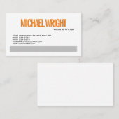 Grijs Oranje wit, modern Visitekaartje (Voorkant / Achterkant)