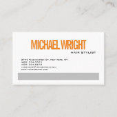 Grijs Oranje wit, modern Visitekaartje (Voorkant)