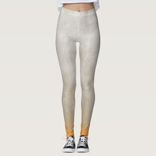 Grijs Oranje Witte bijtong Leggings (Voorkant)