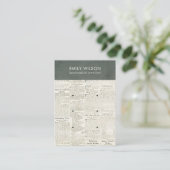  GRIJS OUDE NEWSPAPER 3 STUD EARRING DISPLAY  VISITEKAARTJE (Staand voorkant)
