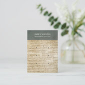 GRIJS OUDE NEWSPAPER 3 STUD EARRING DISPLAY  VISITEKAARTJE (Staand voorkant)