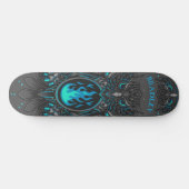 Grijs Owl Koel Aangepaste Aangepaste Naam Persoonlijk Skateboard (Horizontaal)