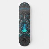 Grijs Owl Koel Aangepaste Aangepaste Naam Persoonlijk Skateboard (Voorkant)
