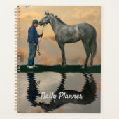Grijs Paard en bruidegom OTTB Dagelijkse Planner (Voorkant)