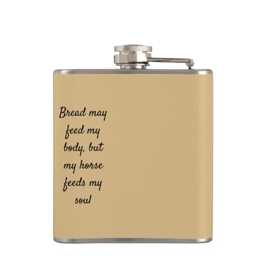 Grijs Paard en bruidegom OTTB Drink kolf Heupfles (Achterkant)