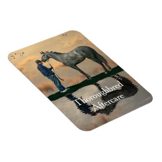 Grijs Paard en bruidegom OTTB flexibele magneet (Rechterzijde)