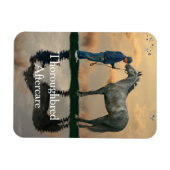 Grijs Paard en bruidegom OTTB flexibele magneet (Horizontaal)