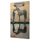 Grijs Paard en bruidegom OTTB klembord (Links)