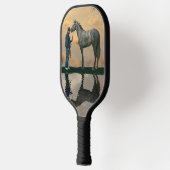 Grijs Paard en bruidegom OTTB Pickleball Paddle (Links)