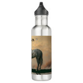 Grijs Paard en bruidegom OTTB-waterfles Waterfles (Rechts)