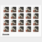 Grijs paard in een stal vierkante sticker (Vel)