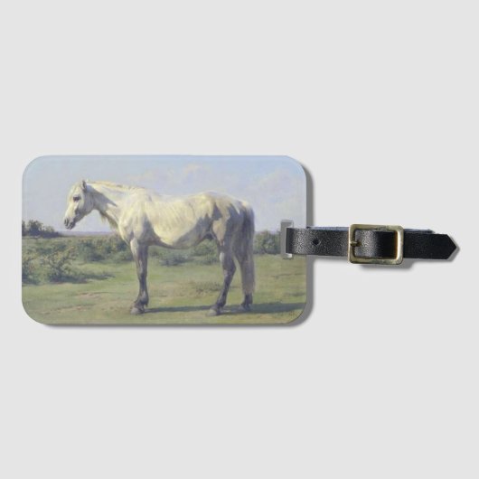 Grijs Paard in een Veld (door Rosa Bonheur) Bagagelabel (Voorkant (horizontaal))