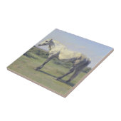 Grijs Paard in een Veld (door Rosa Bonheur) Tegeltje (Zijkant)