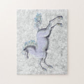  grijs paard op grijs patroon legpuzzel (Verticaal)