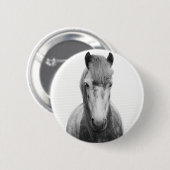 Grijs, paard, zwart en wit ronde button 5,7 cm (Voorkant /achterkant)