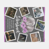 Grijs paardenmonument paarse klaprozen kunstfoto fleece deken (Voorkant (Horizontaal))