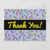 Grijs, Paars, beige, blauw vierkant/tegelpatroon Briefkaart (Voorkant)