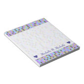 Grijs, Paars, beige, blauw vierkant/tegelpatroon Notitieblok (Schuin)