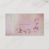 Grijs Paars Blush Ballet Roze Butterfly Metallic Visitekaartje (Voorkant)